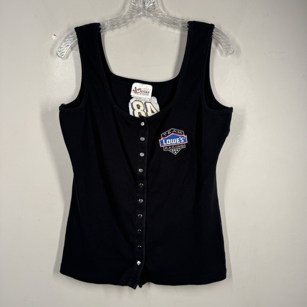 Chase Authentics Nascar Jimmie Johnson #48 Womens Snap Front Tank Top Shirt Sz L